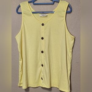 Grand Ave Design Lovely Yellow Tank Top Size 3X NWOT